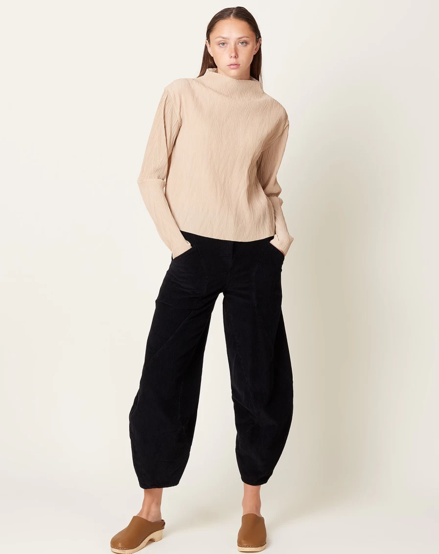 Henrik Vibskov Neptune Plisse Top in Warm Sand - Women's Stylish & Comfortable Blouse