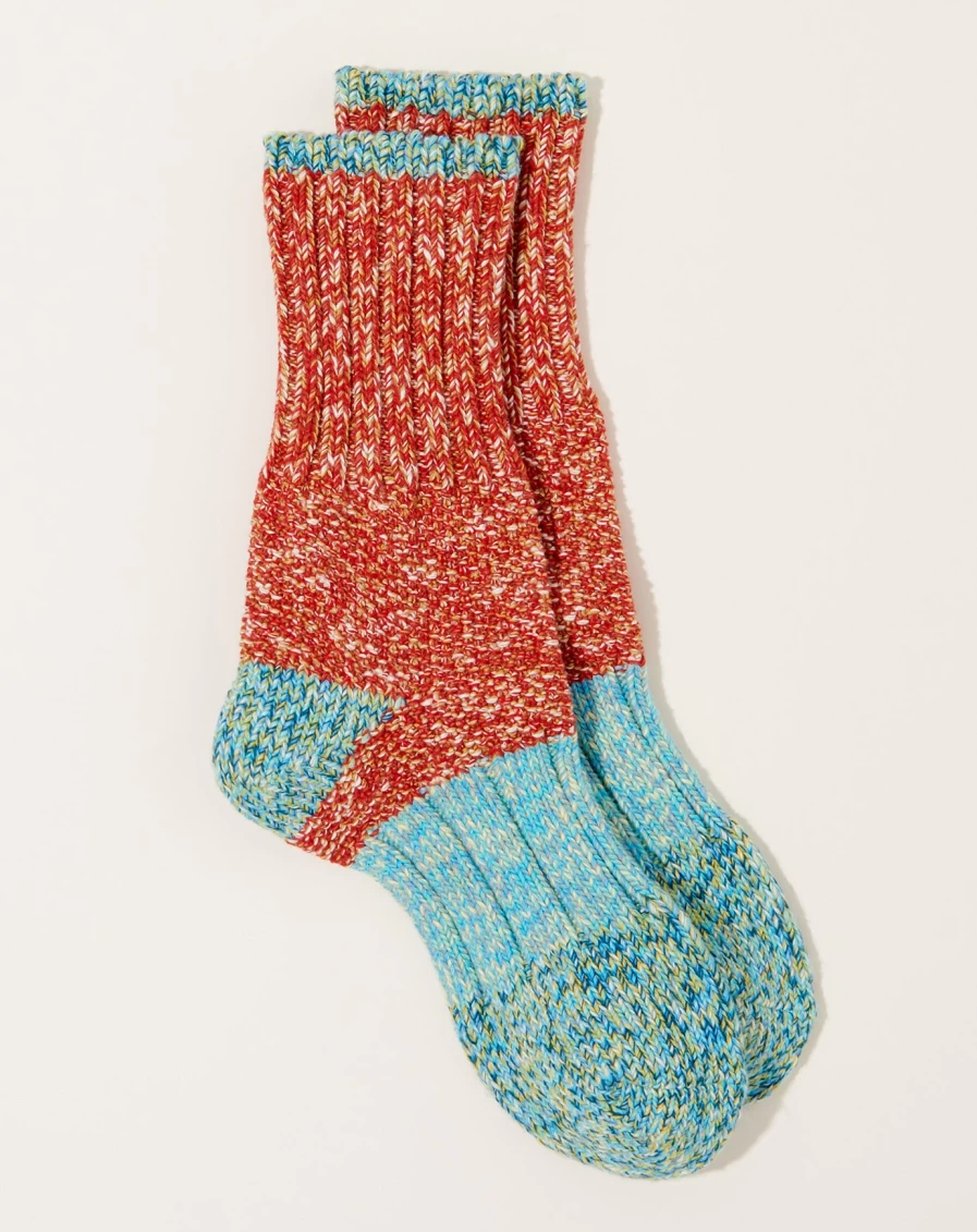 Kapital Red Slub Yarn Pop Socks - 56 Unique Designs, Vintage Style