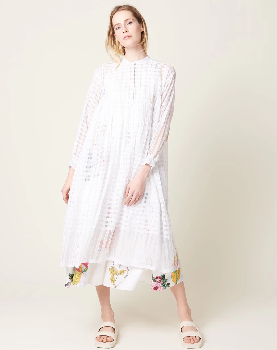 Injiri Rasa 55 Cotton Embroidered Dress – Handmade Boho Chic Women's Dress