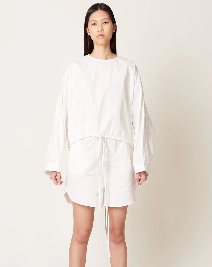 "Lauren Manoogian White Wind Top | Women's Luxury Knitwear"