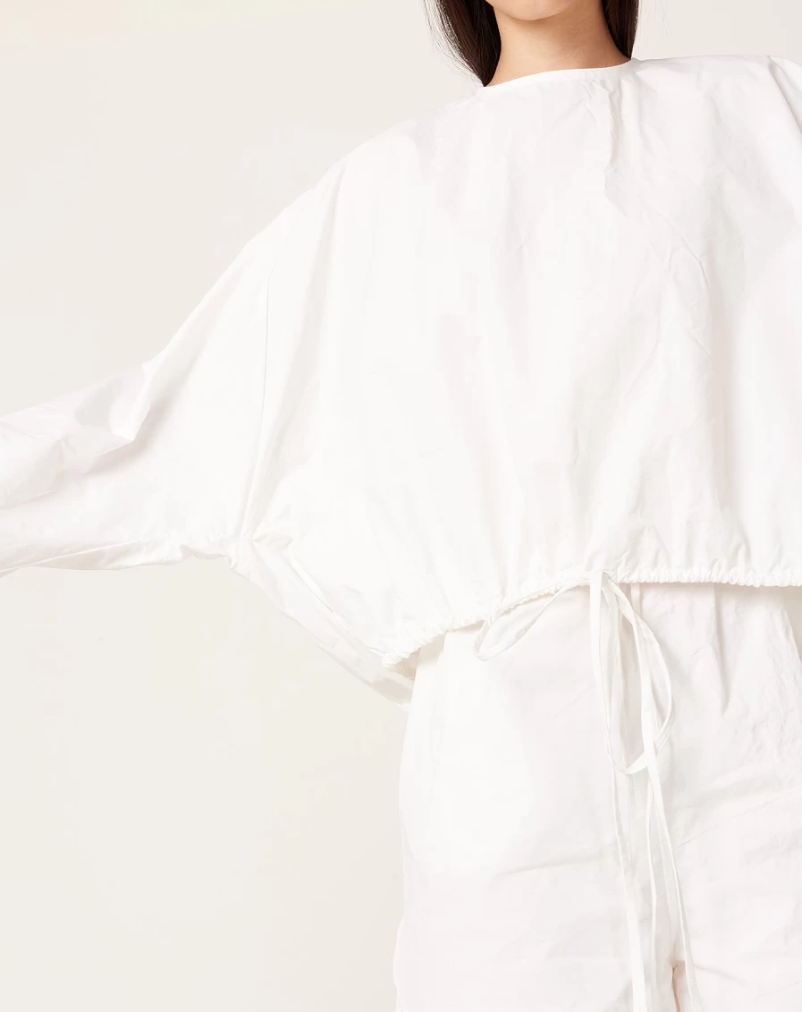 "Lauren Manoogian White Wind Top | Women's Luxury Knitwear"