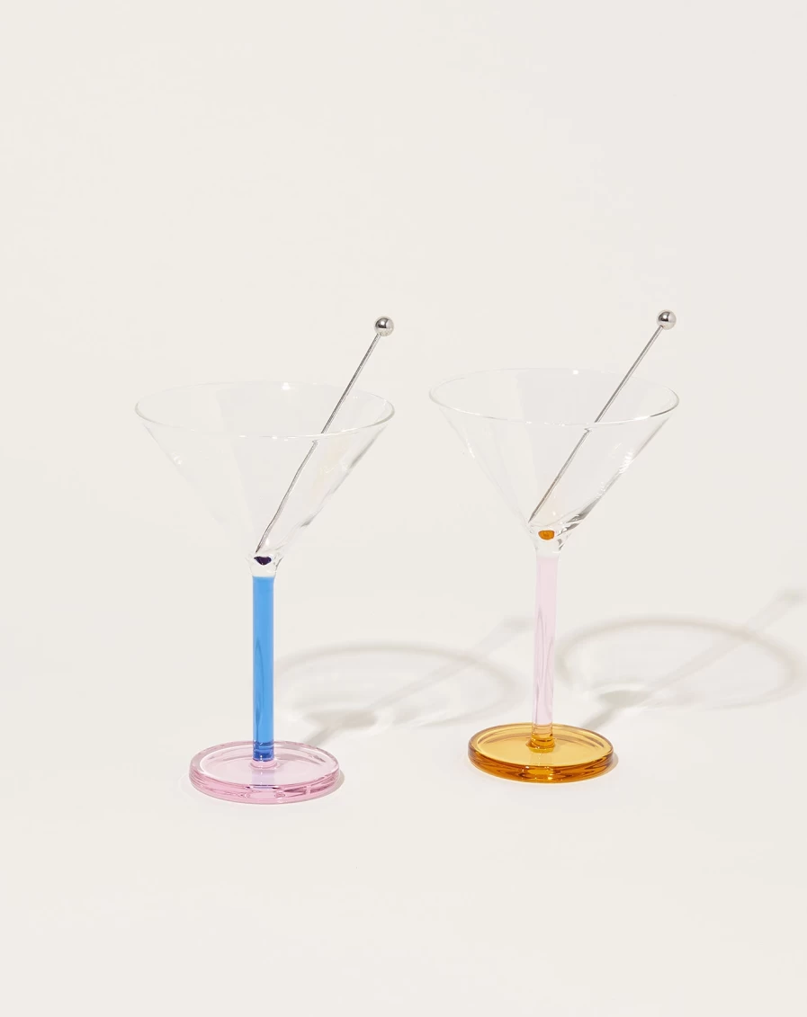 Sophie Lou Jacobsen Blue Note Piano Cocktail Set - Elegant Glassware Collection
