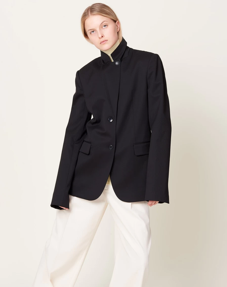 Maria McManus Black Single Breasted Convertible Blazer - Versatile Women's Reversible Jacket