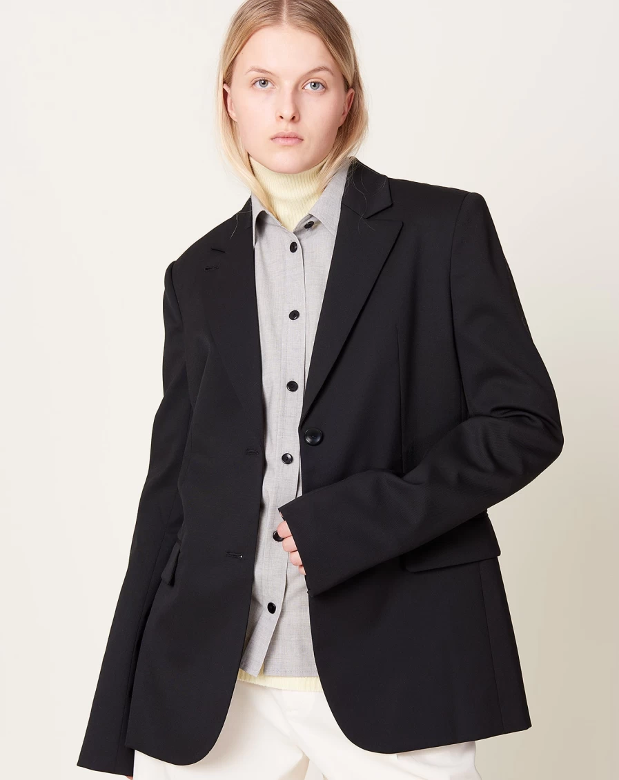 Maria McManus Black Single Breasted Convertible Blazer - Versatile Women's Reversible Jacket