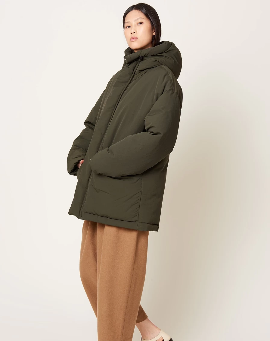 "7115 by Szeki Deep Olive Hooded Puffer Jacket - Winter Coats for Men & Women"