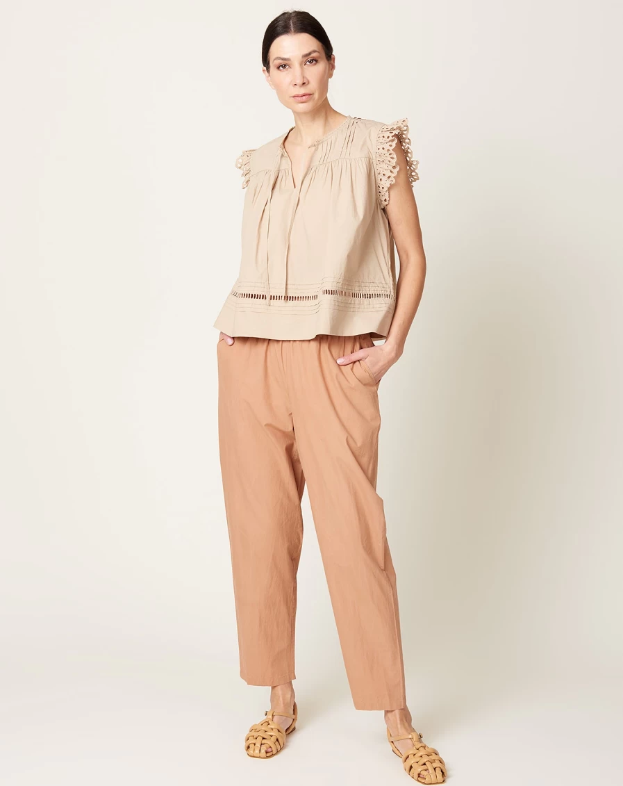 Skall Studio Edgar Pants - Acacia Brown High-Waisted Sustainable Trousers for Women