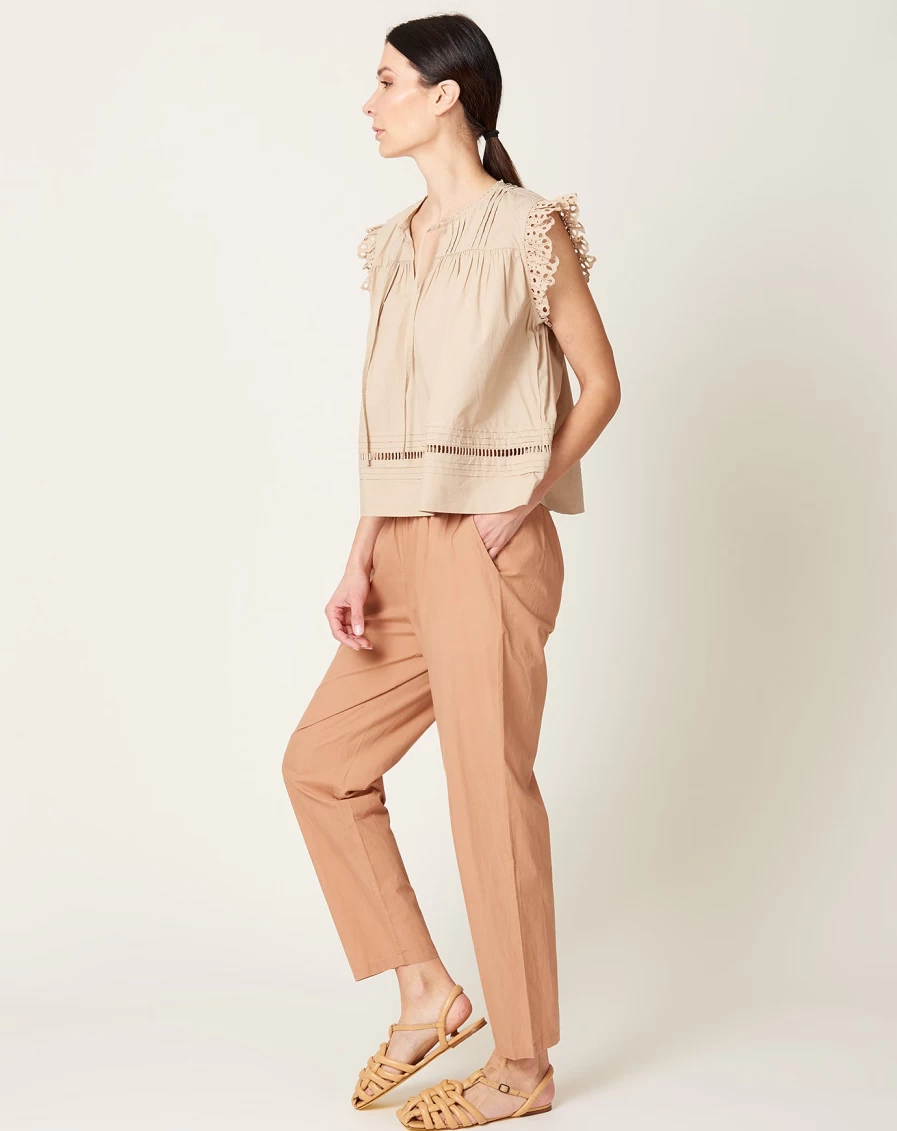 Skall Studio Edgar Pants - Acacia Brown High-Waisted Sustainable Trousers for Women