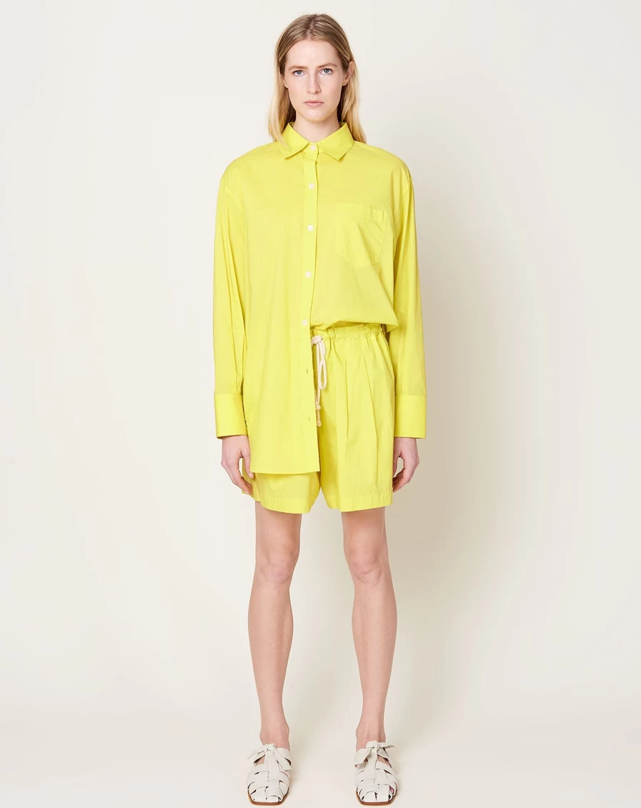 Maria McManus Acid Yellow Drawstring Waist Casual Shorts for Women