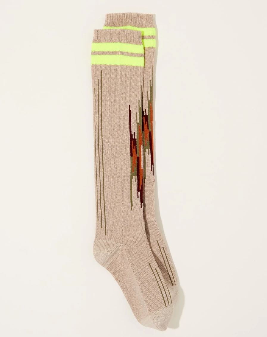 Kapital Beige Ortega Knee-High Socks - 84 Yarns Premium Knitwear