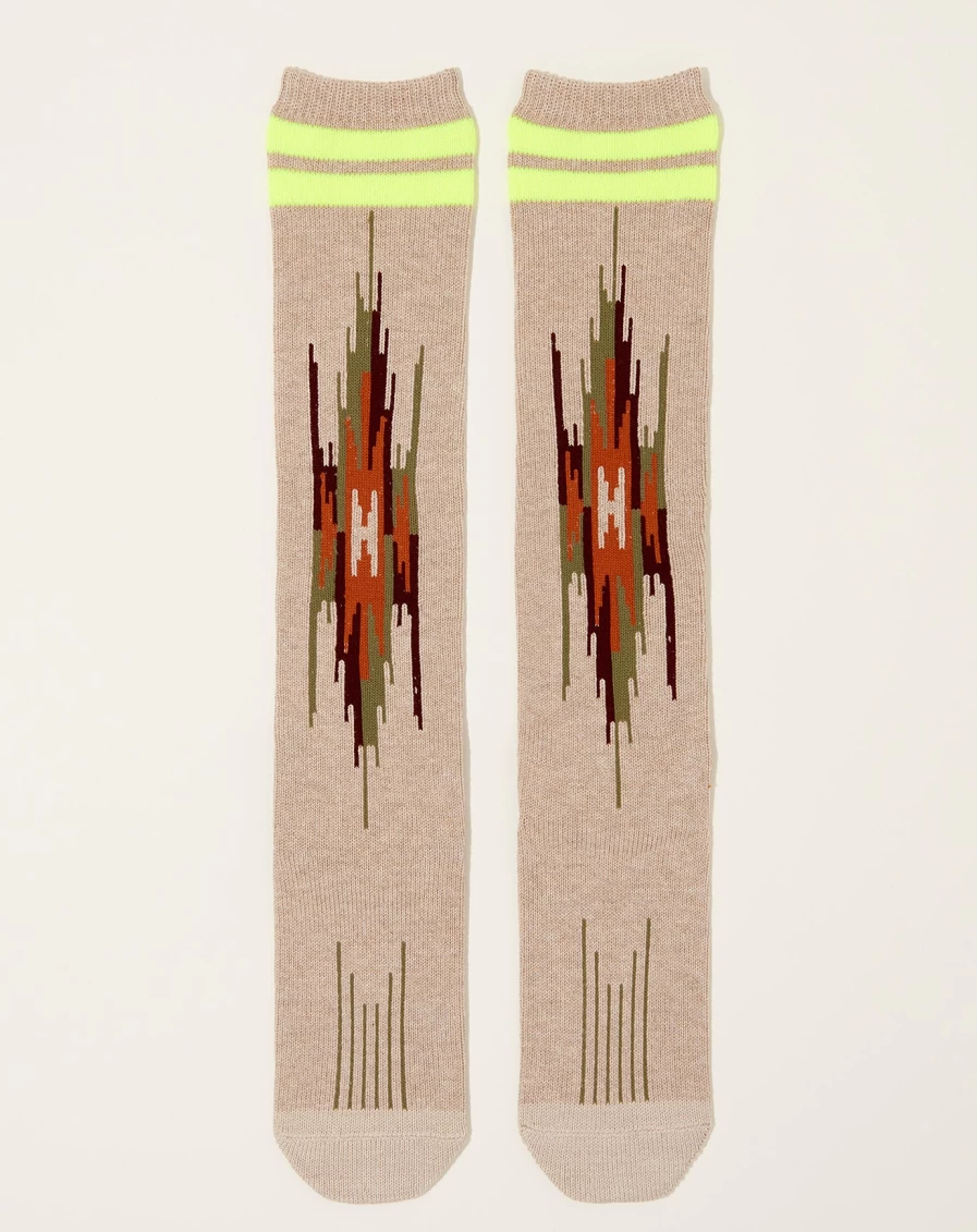 Kapital Beige Ortega Knee-High Socks - 84 Yarns Premium Knitwear