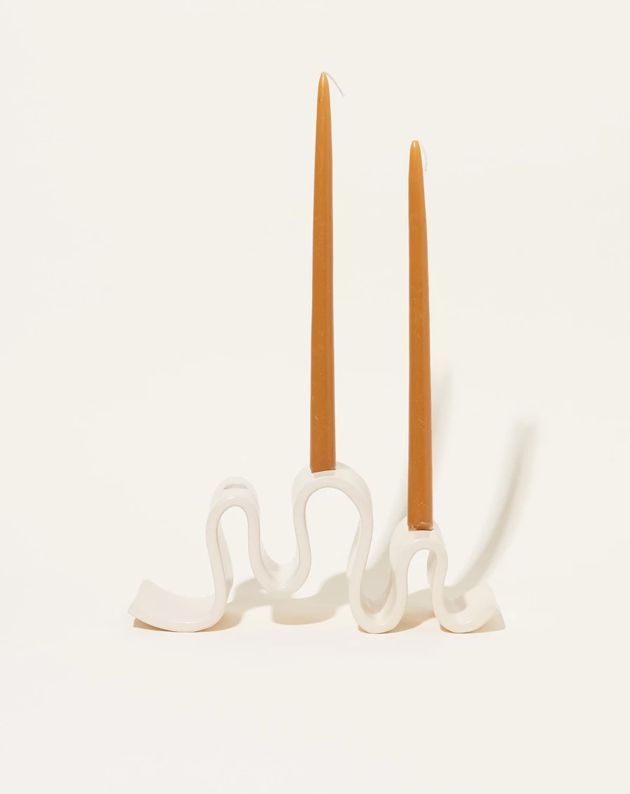 SIN Wyat Cream-Colored Candelabra - Elegant Decorative Candle Holder for Home & Dining
