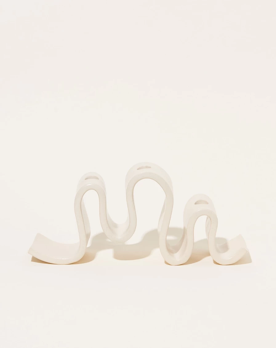 SIN Wyat Cream-Colored Candelabra - Elegant Decorative Candle Holder for Home & Dining