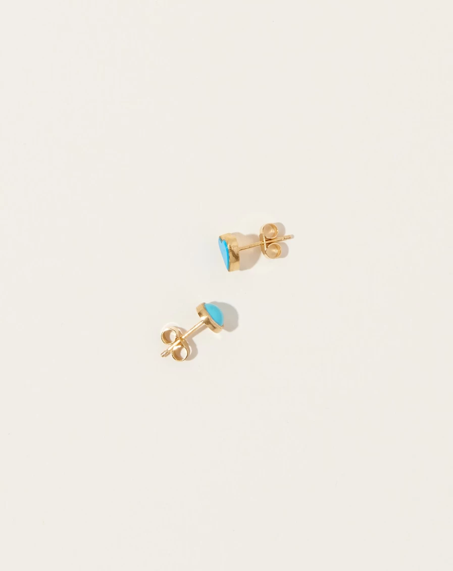 Grainne Morton Handcrafted Turquoise Mismatched Stud Earrings – Unique Bohemian Jewelry