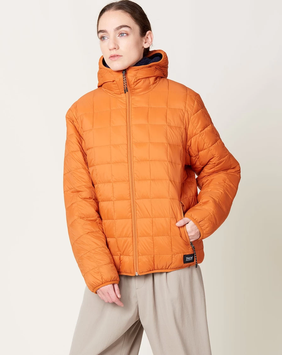 Taion Reversible Hoodie with BOA Fit System - Dark Orange & Navy Dual Color