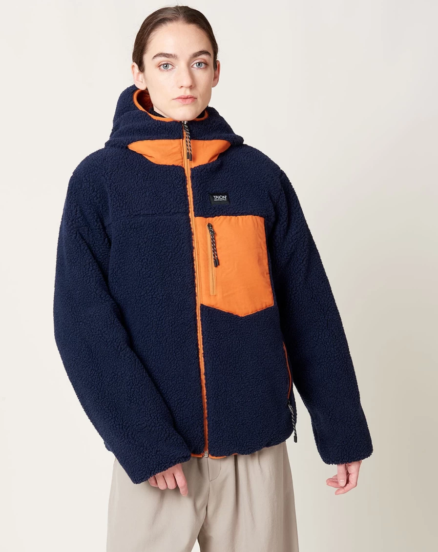 Taion Reversible Hoodie with BOA Fit System - Dark Orange & Navy Dual Color