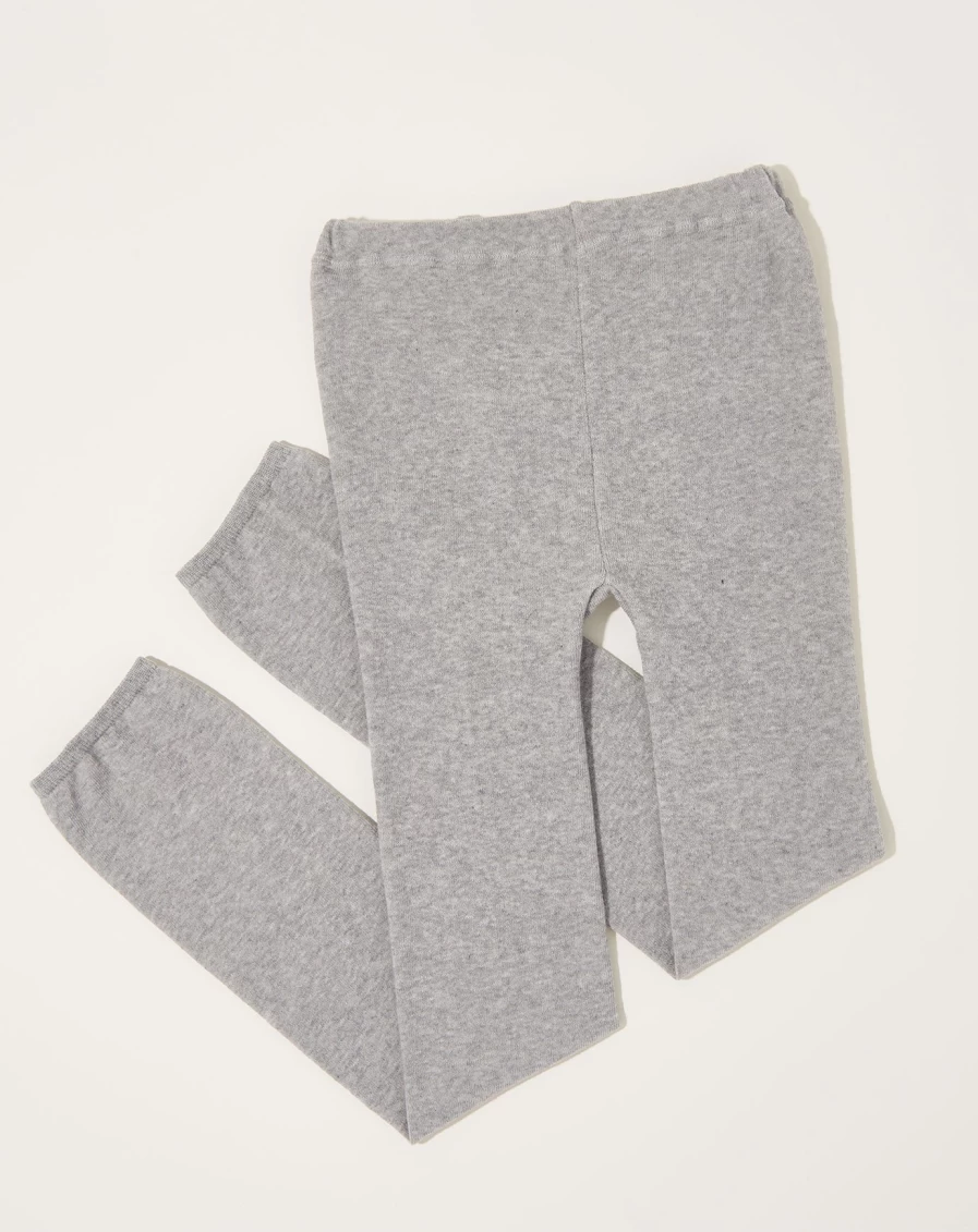 Nishiguchi Kutsushita Light Grey Silk Cotton Leggings - Soft & Comfortable Women's Yoga Pants