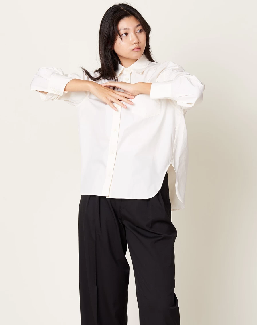 Maria McManus Oversized Ivory Shirt - Women's Luxury Linen Button-Down Top