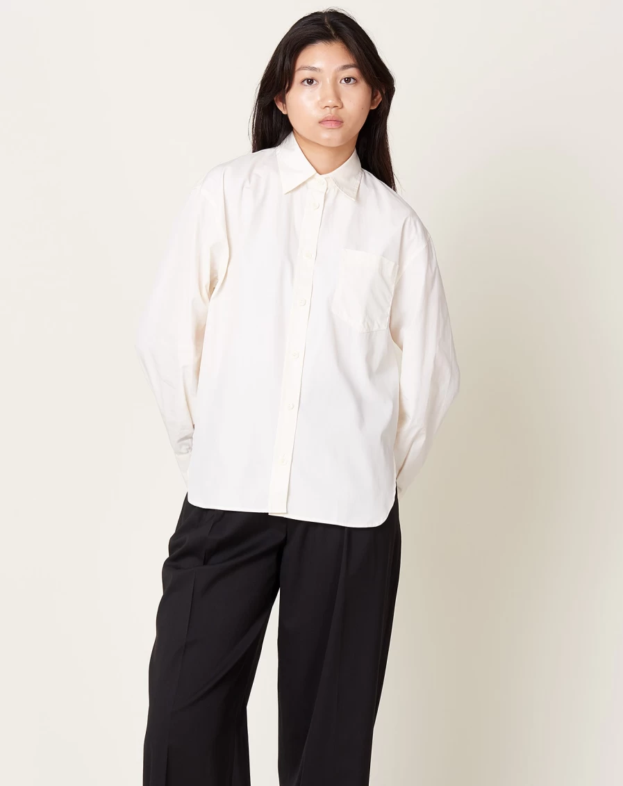 Maria McManus Oversized Ivory Shirt - Women's Luxury Linen Button-Down Top