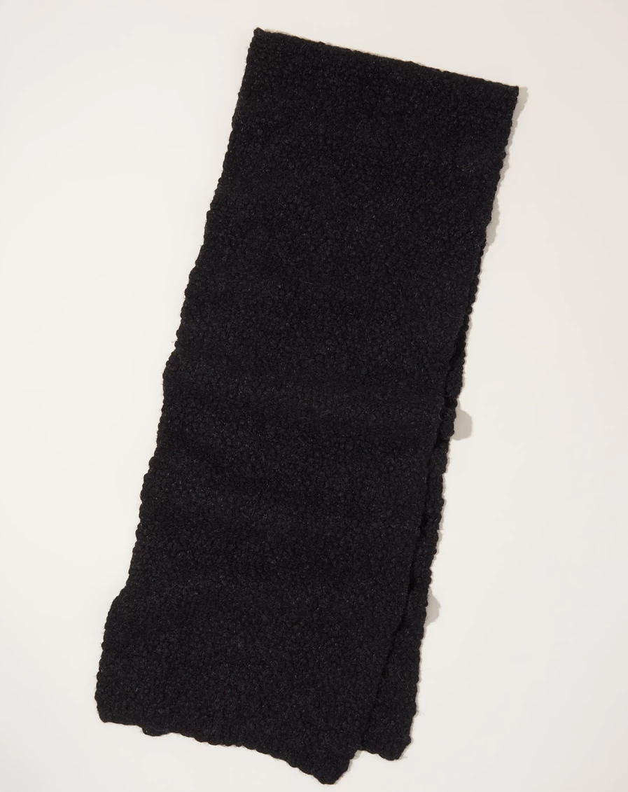 "Lauren Manoogian Berber Scarf - Black Melange Wool Wrap"