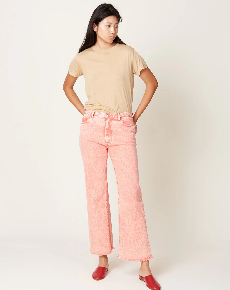 Rachel Comey Collins Peach Acid Wash High-Rise Pant - Vintage Washed Denim Women's Trousers