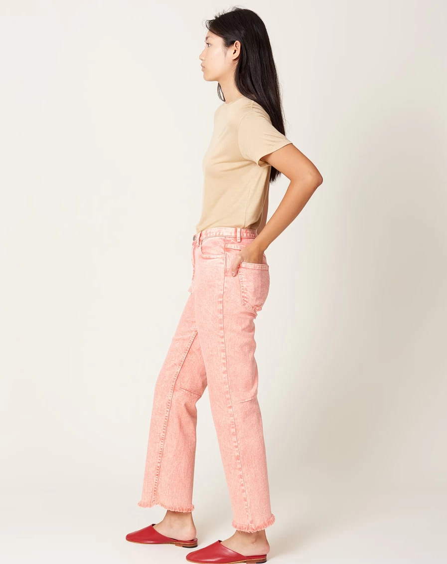 Rachel Comey Collins Peach Acid Wash High-Rise Pant - Vintage Washed Denim Women's Trousers