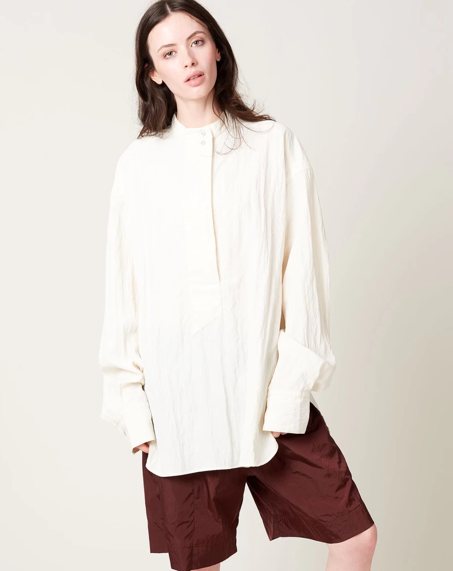 Studio Nicholson Valle Shirt in Parchment - Premium Cotton Oversized Button-Down Shirt for Men & Women