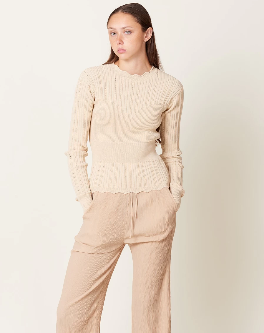 "Henrik Vibskov Transparent Angora Knit Blouse – Block Pattern Design"