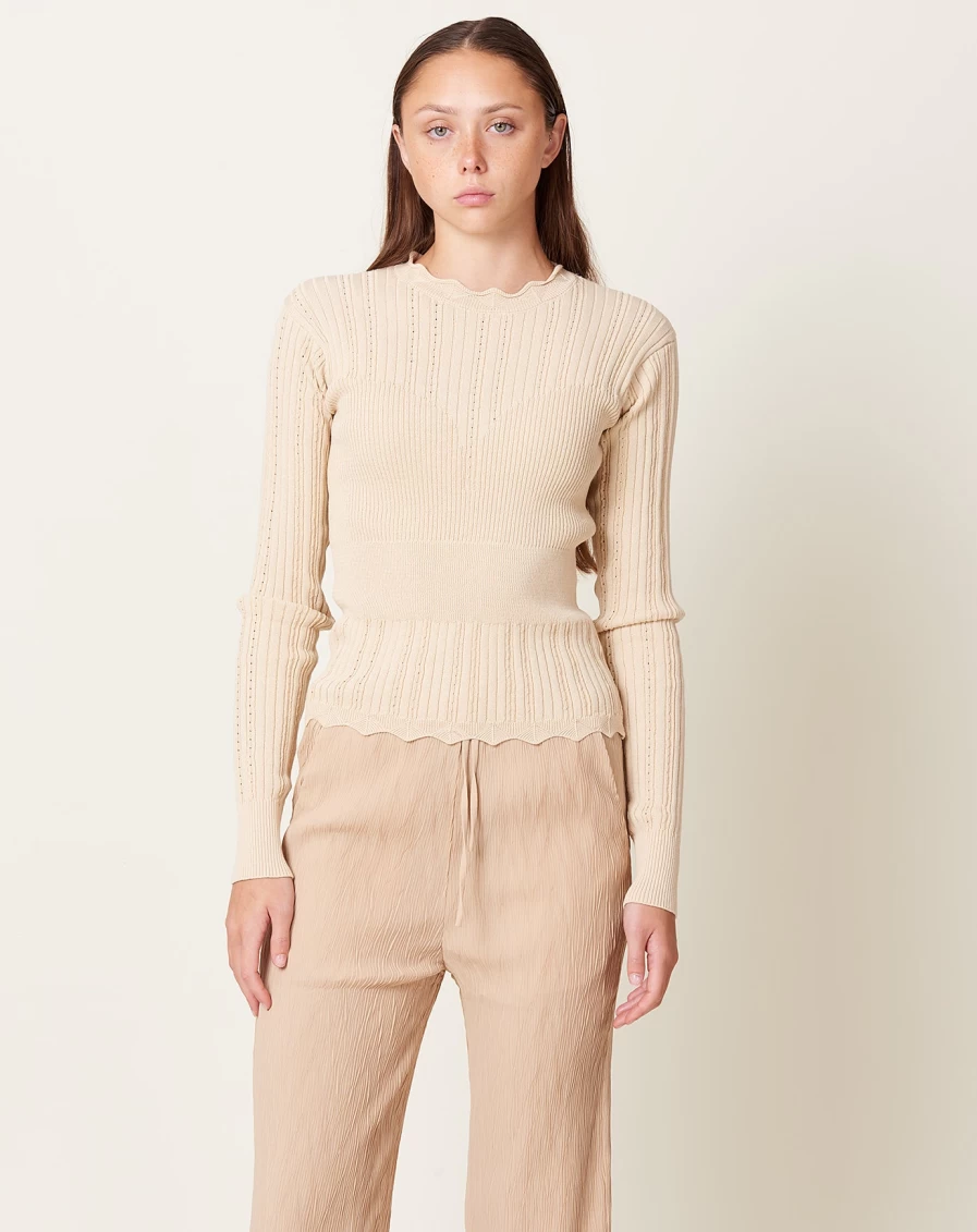 "Henrik Vibskov Transparent Angora Knit Blouse – Block Pattern Design"
