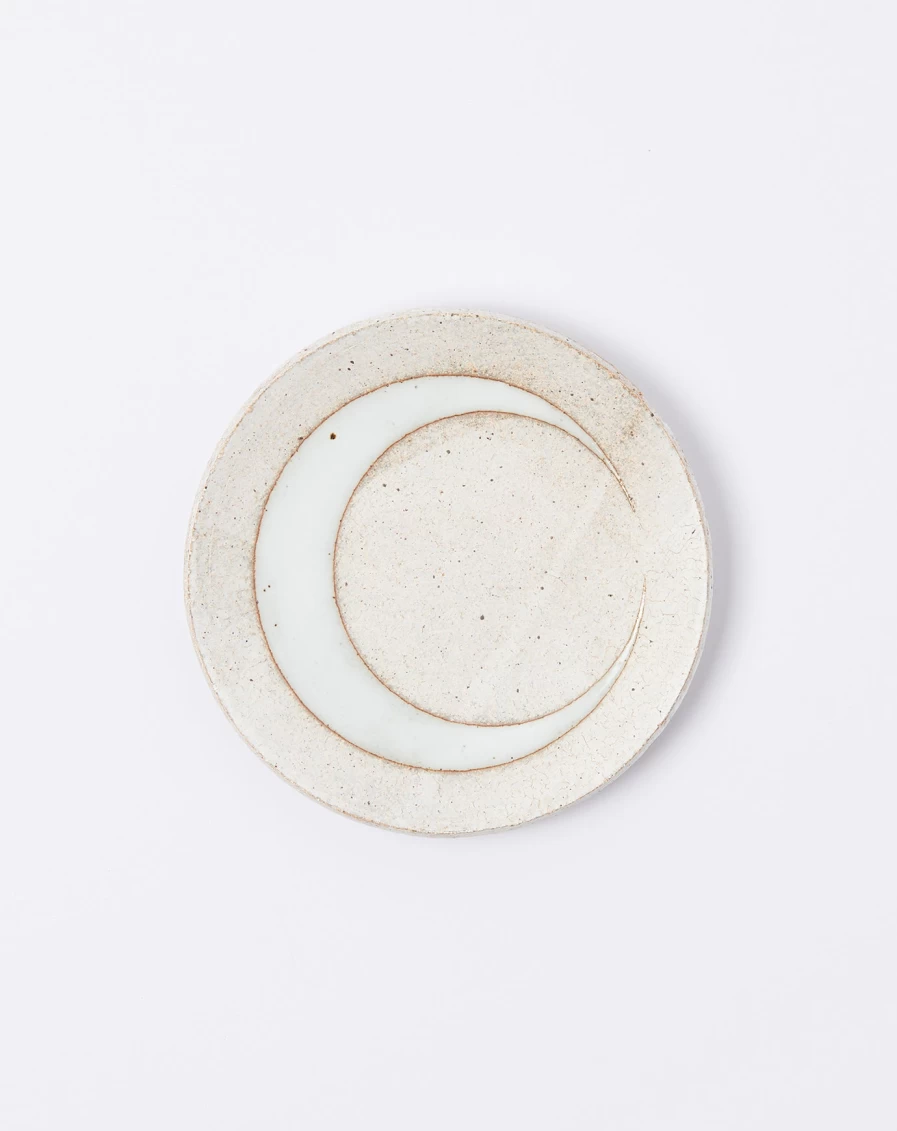 MQuan Studio Large Handmade Crescent Moon Ceramic Dish - Decorative Serving Plate for Home Decor