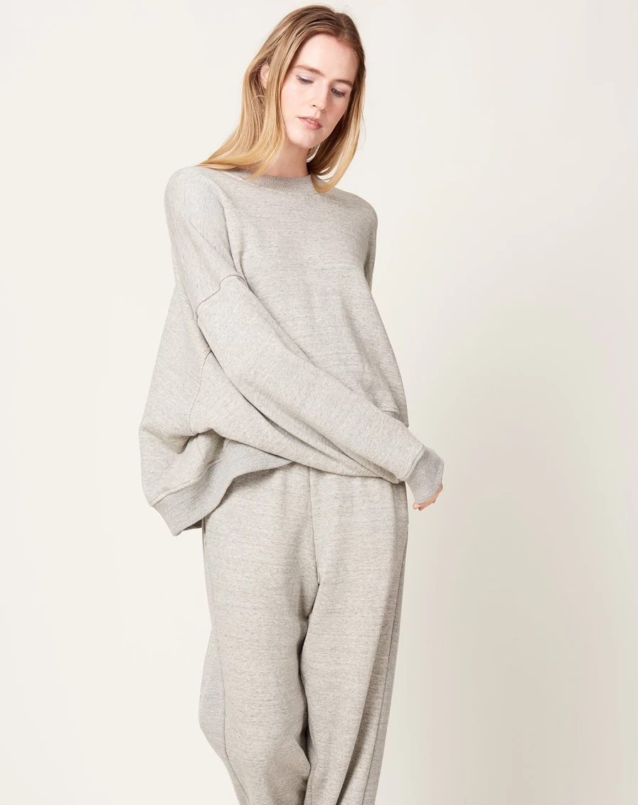 6397 Boxy Crewneck Sweatshirt - Heather Grey Unisex Casual Comfort Fit