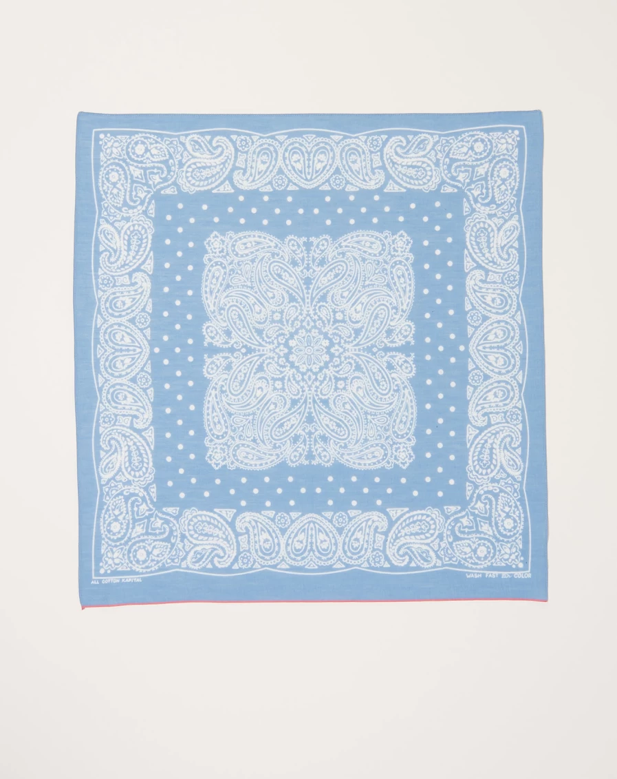 Kapital Sax Color Tuna Dance Pattern Bandana - Stylish Japanese Fashion Accessory