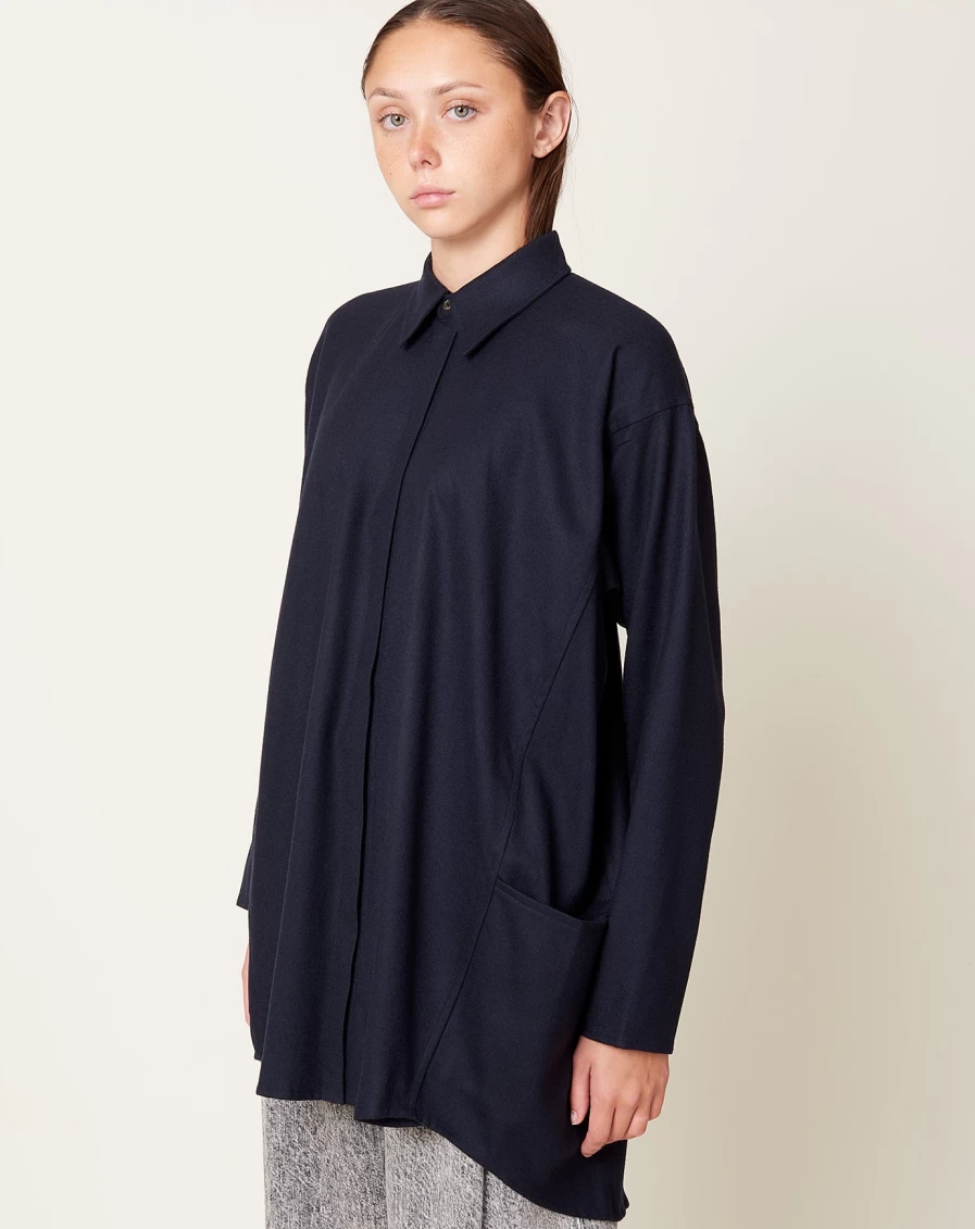6397 Dark Navy Tailored Artist's Smock - Premium Painting Apron for Artists & Designers