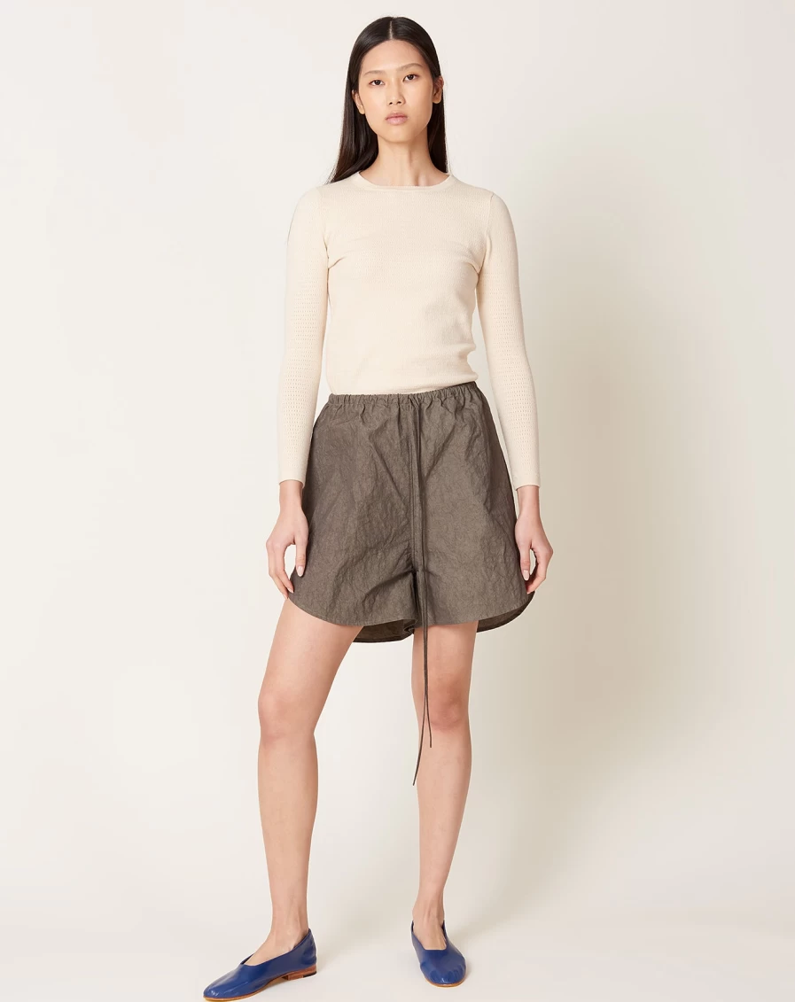 "Lauren Manoogian Lava Wind Shorts – Lightweight Breezy Comfort"