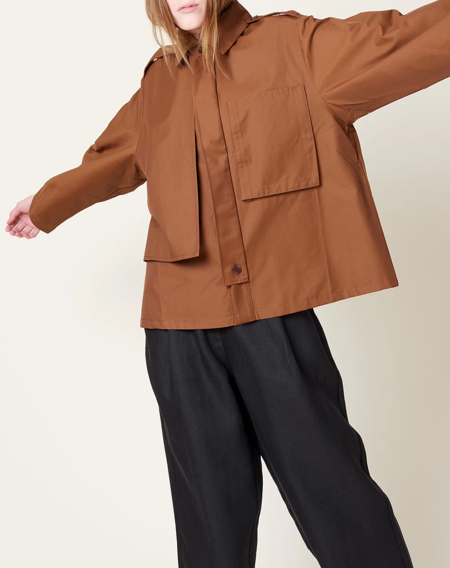 Cordera Men's Brown Utility Trench Coat - Waterproof Outdoor Jacket with Multiple Pockets