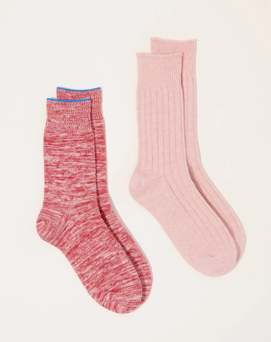 Babaco Organic Cotton Socks - 2 Pairs Botanical Dyed Strawberry Print Eco-Friendly Socks