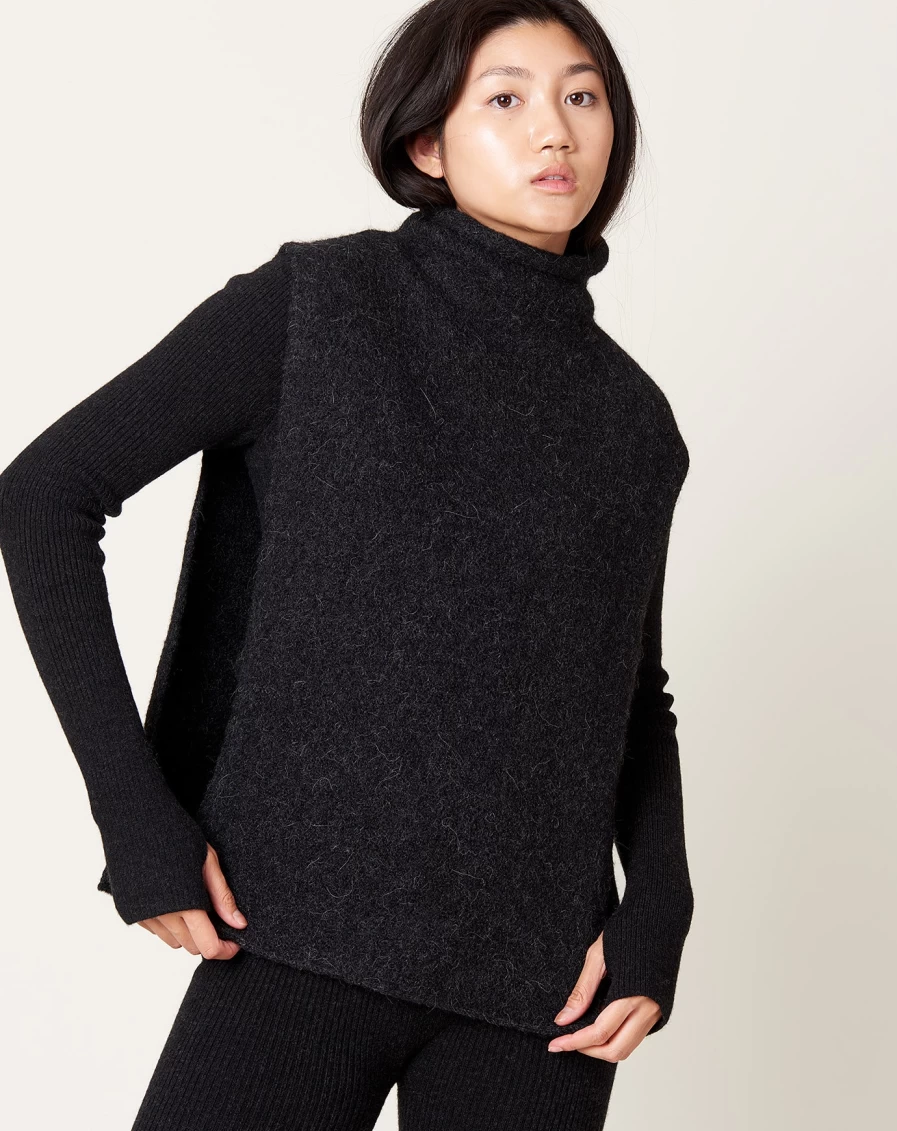 Lauren Manoogian Black Melange Tabard - Premium Knitwear for Women