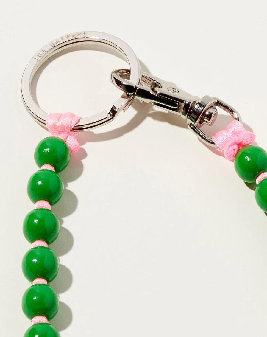 Ina Seifart Green Pearl Long Key Holder with Rose Gold Accent