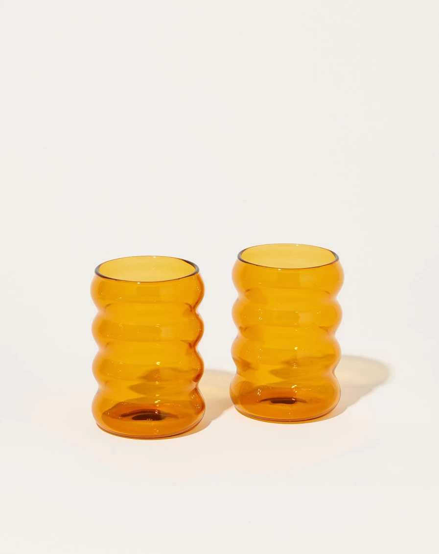Sophie Lou Jacobsen Honey Small Ripple Cup - Handmade Ceramic Drinking Cup