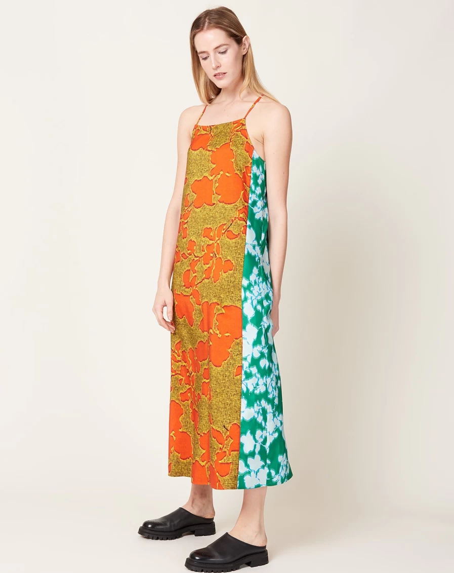 6397 Fire & Ice Floral Contrast Slip Dress - Floral Print Summer Dress