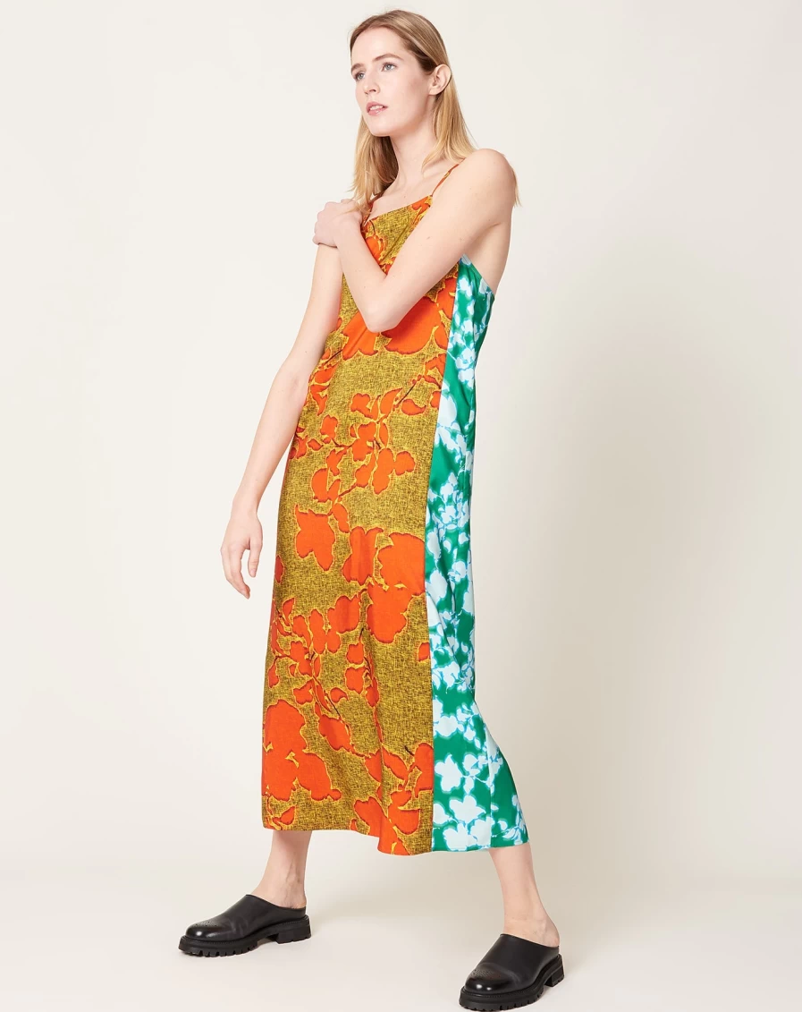 6397 Fire & Ice Floral Contrast Slip Dress - Floral Print Summer Dress