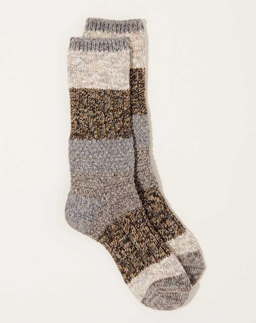 Kapital 56 Yarns Kogin Grandrelle Ecru Socks - Japanese Handcrafted Cotton Socks