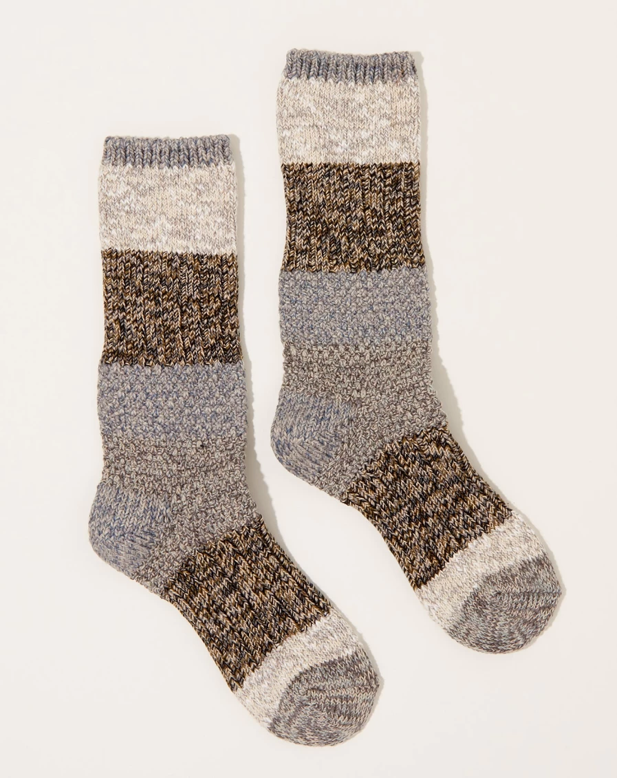 Kapital 56 Yarns Kogin Grandrelle Ecru Socks - Japanese Handcrafted Cotton Socks