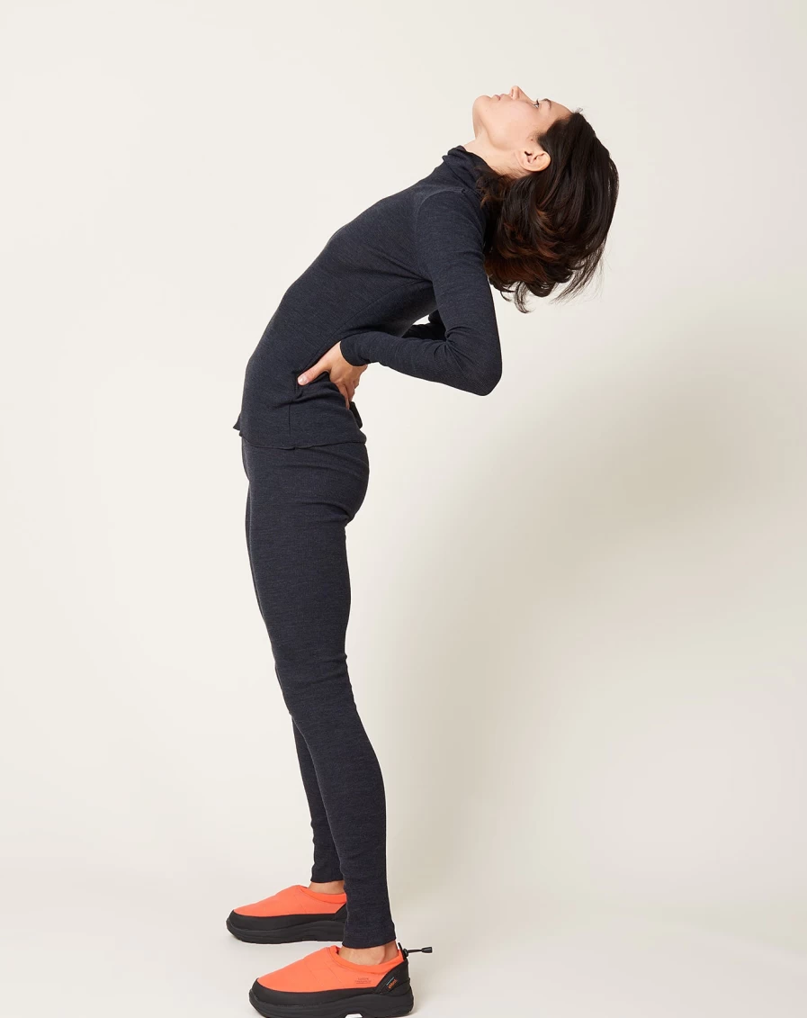"Skall Studio Amy Leggings - Dark Grey Melange High-Waisted Yoga Pants"