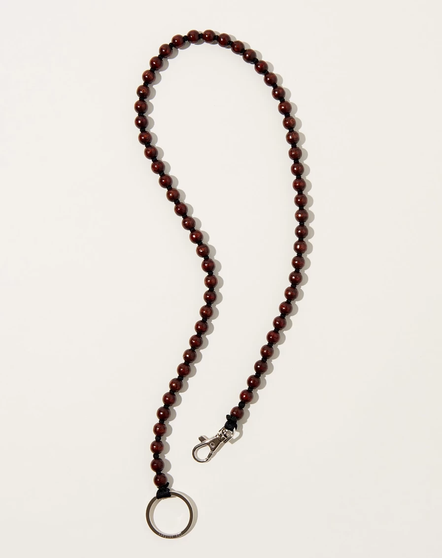 Ina Seifart Brown and Black Perlen Long Leather Key Holder
