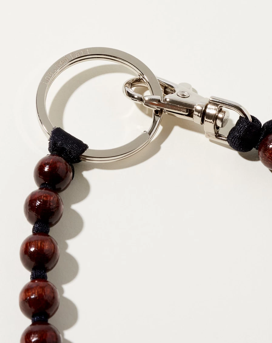 Ina Seifart Brown and Black Perlen Long Leather Key Holder