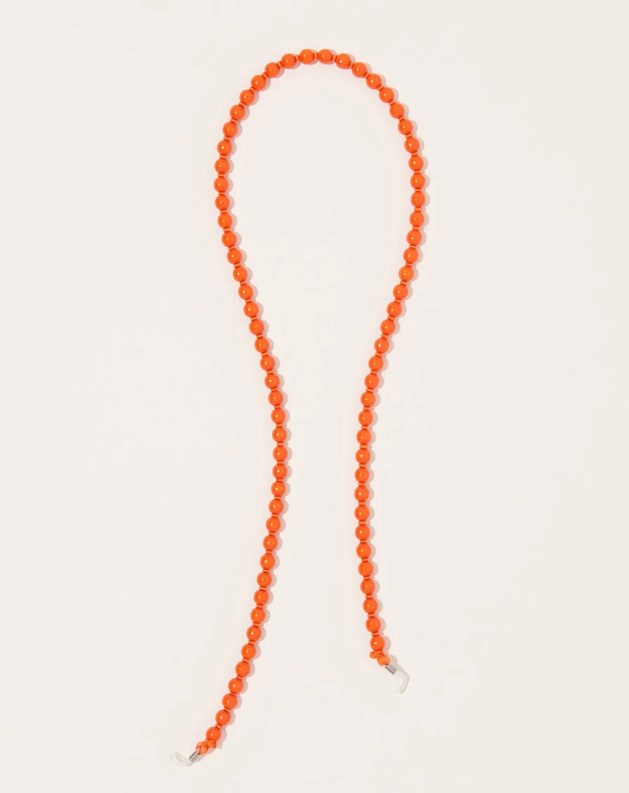 "Ina Seifart Orange Eyeglass Chain – Stylish & Adjustable Brillenkette for Glasses"