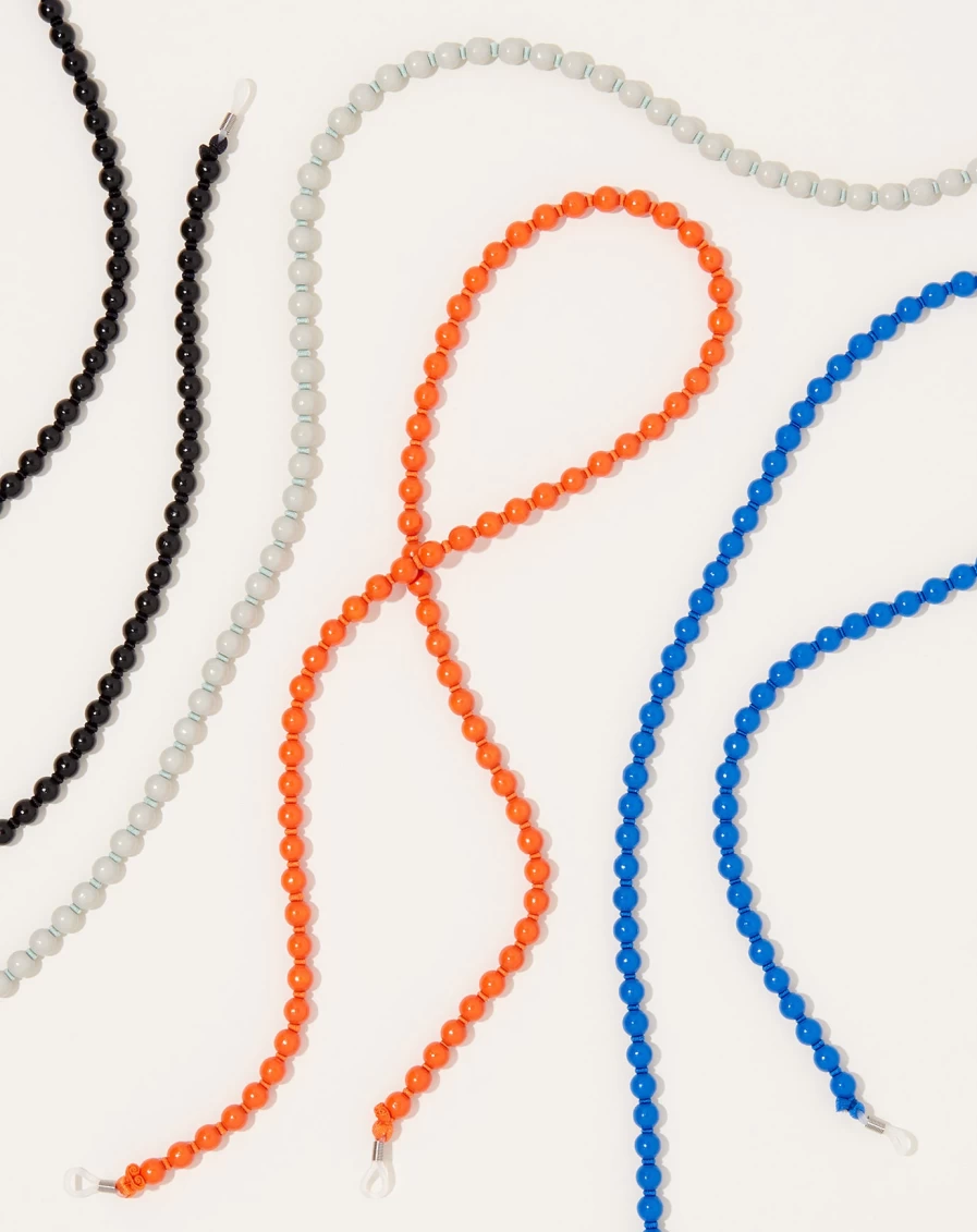 "Ina Seifart Orange Eyeglass Chain – Stylish & Adjustable Brillenkette for Glasses"
