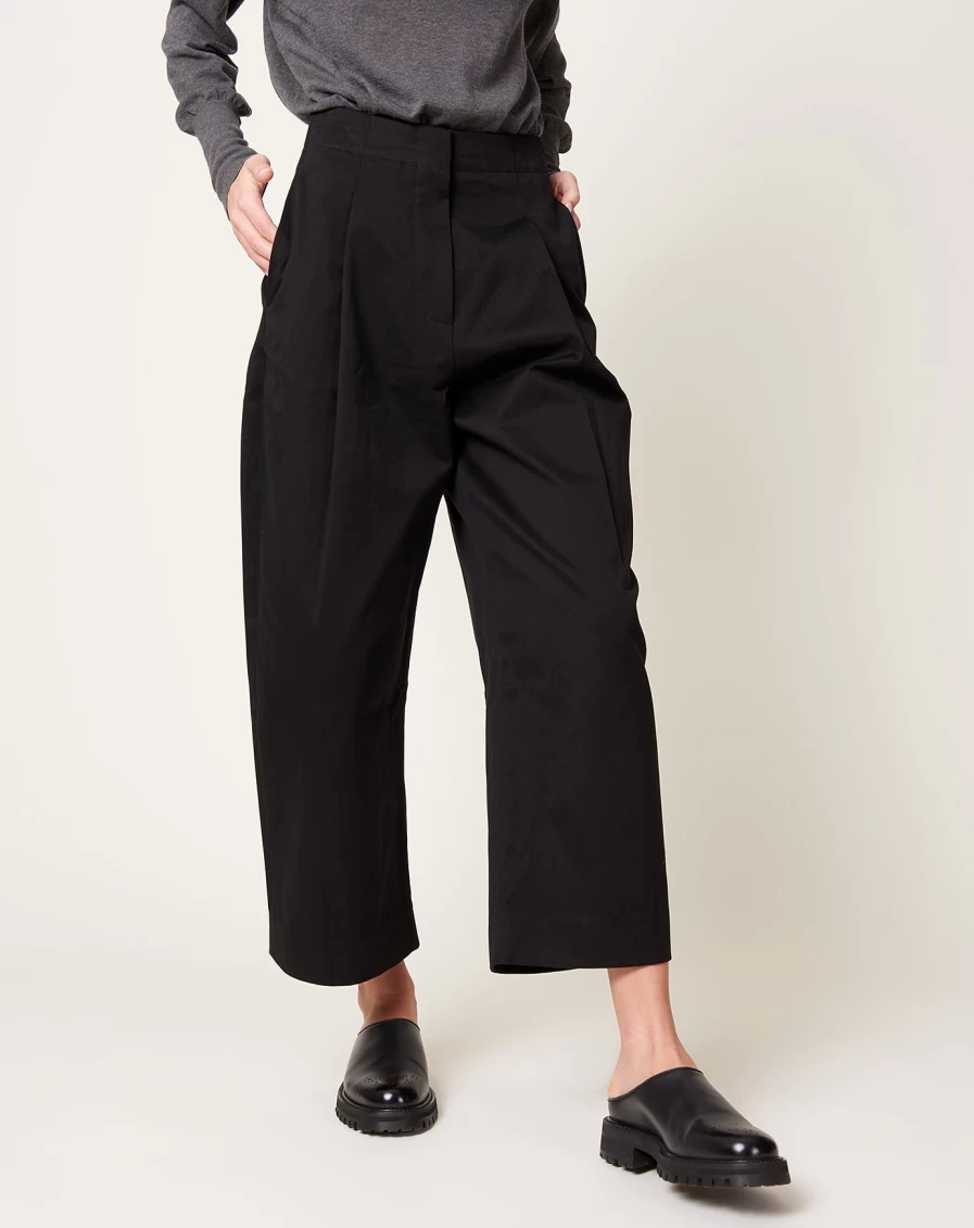 Studio Nicholson Dordoni Black High-Waisted Wide-Leg Trousers for Women