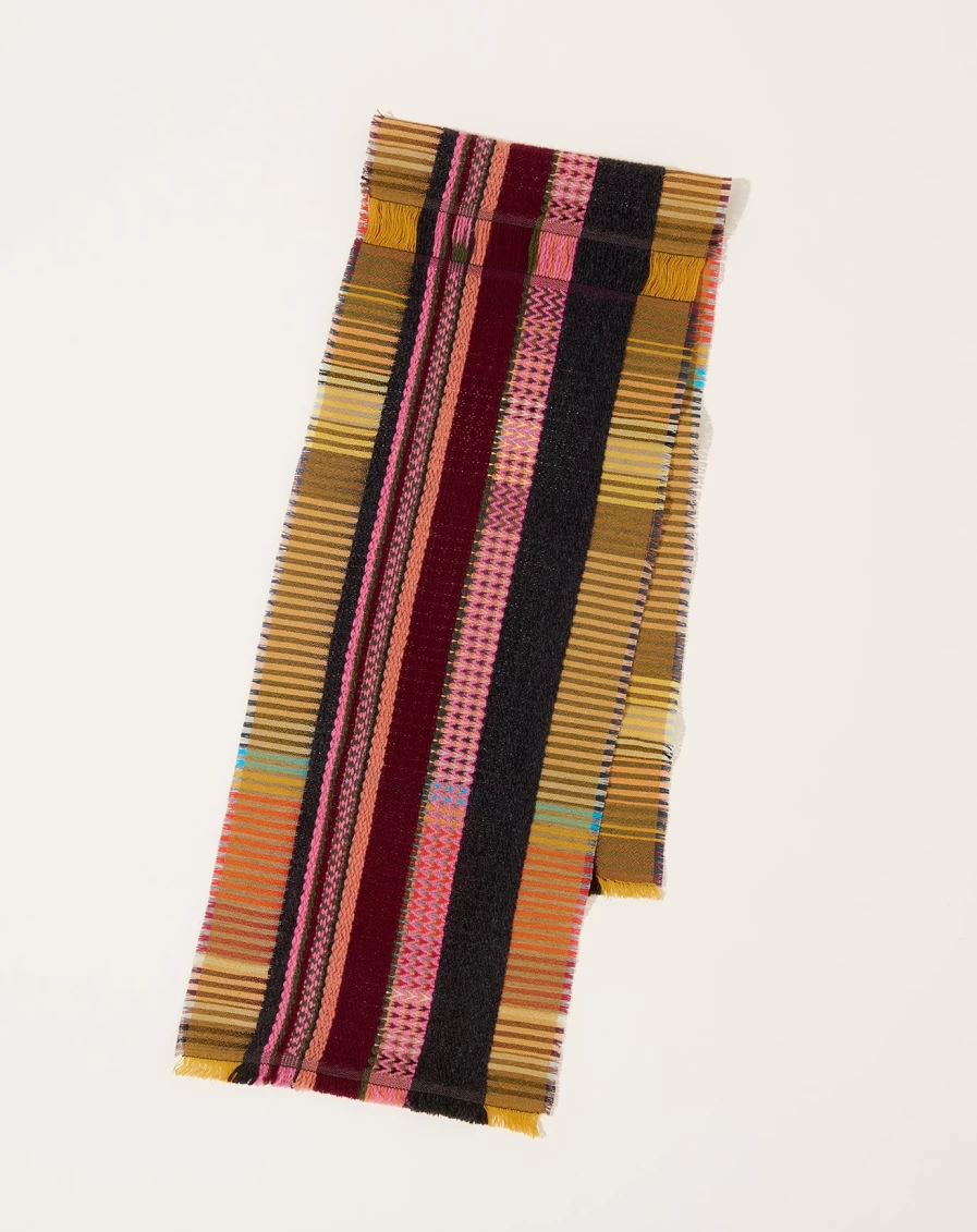 Wallace Sewell Euclid Berry Wool Blend Scarf - Luxury British Designer Fashion Accessory