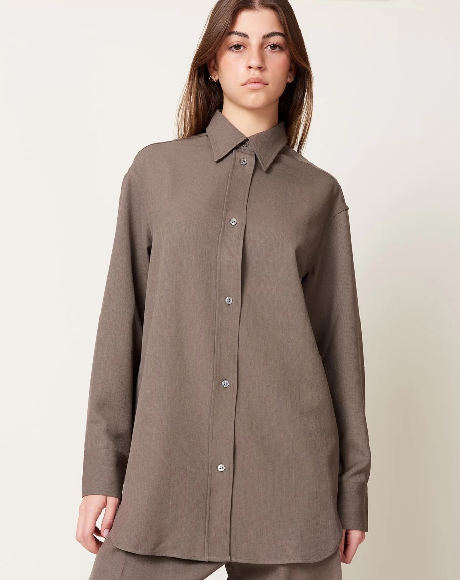 Studio Nicholson Santos Shirt in Lightweight Reed Tech Wool for Men and Women